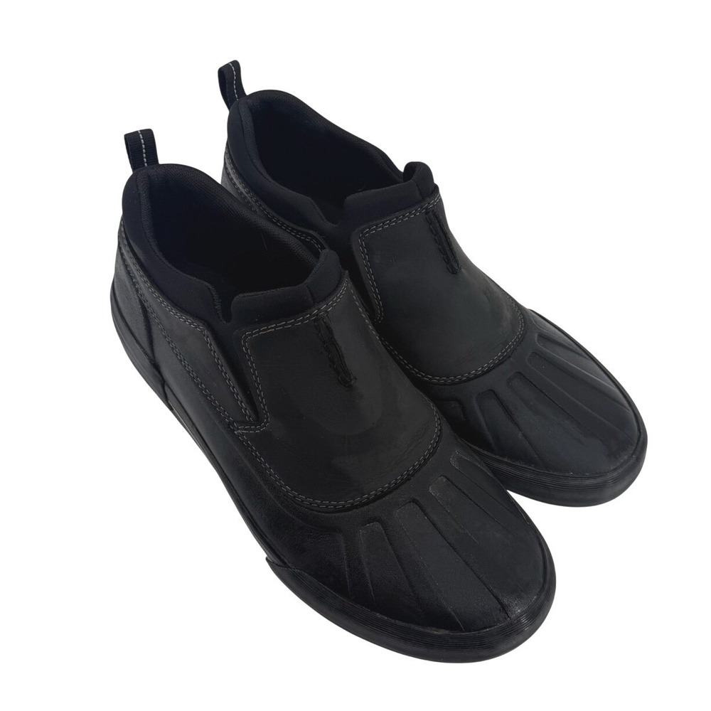 Clarks Mens Bowmans Free Black Leather Duck Shoes Slip On 261383997100 Size 11